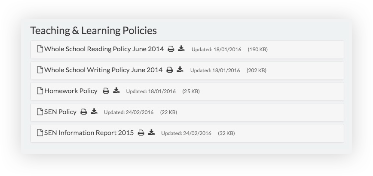 How to display statutory policies consistently