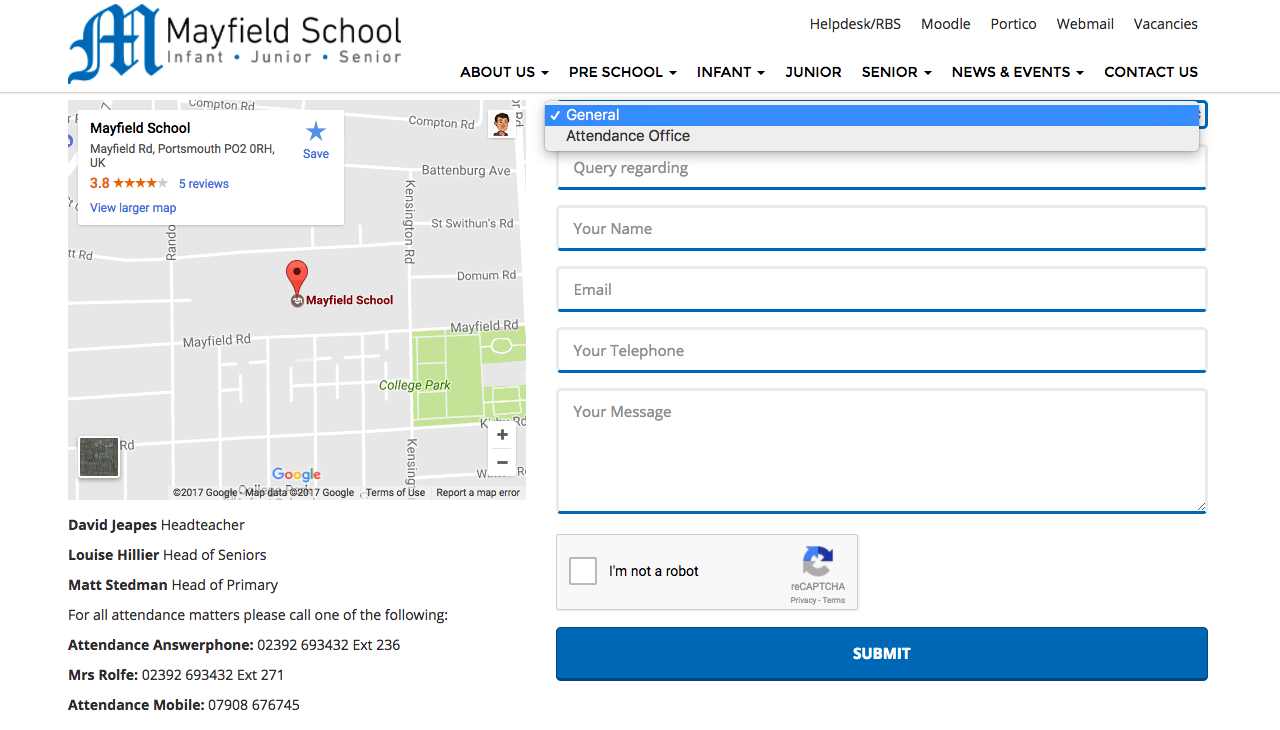 Mayfield Contact Form