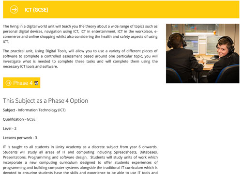 Curriculum Information Page