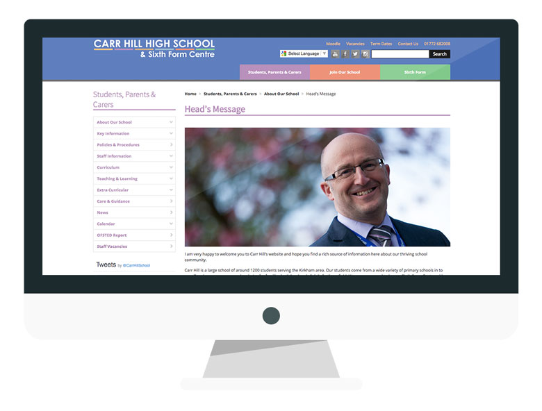 example-of-school-website-welcome-page