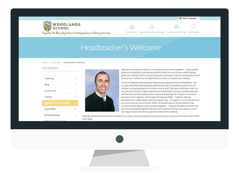 example-of-school-website-welcome-woodlands