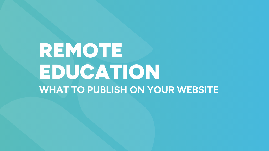 remote education information - what to publish on your website