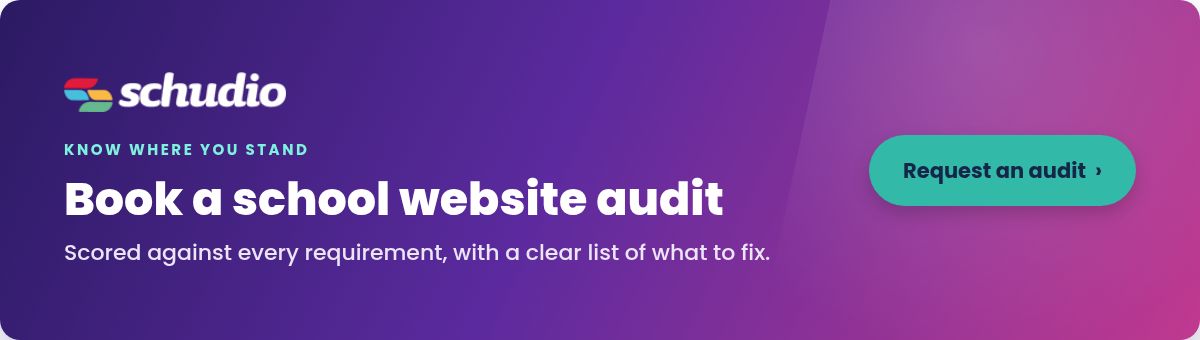 Book a Schudio school website compliance audit