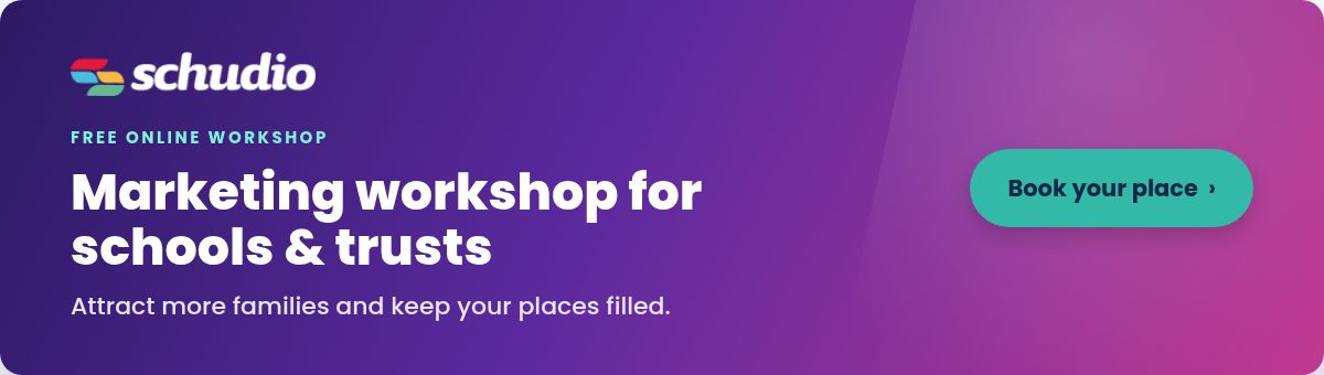 Join Schudio's free marketing workshop for schools and trusts
