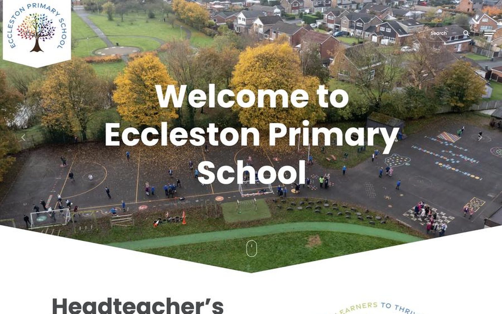 Eccleston Primary School website homepage, designed by Schudio