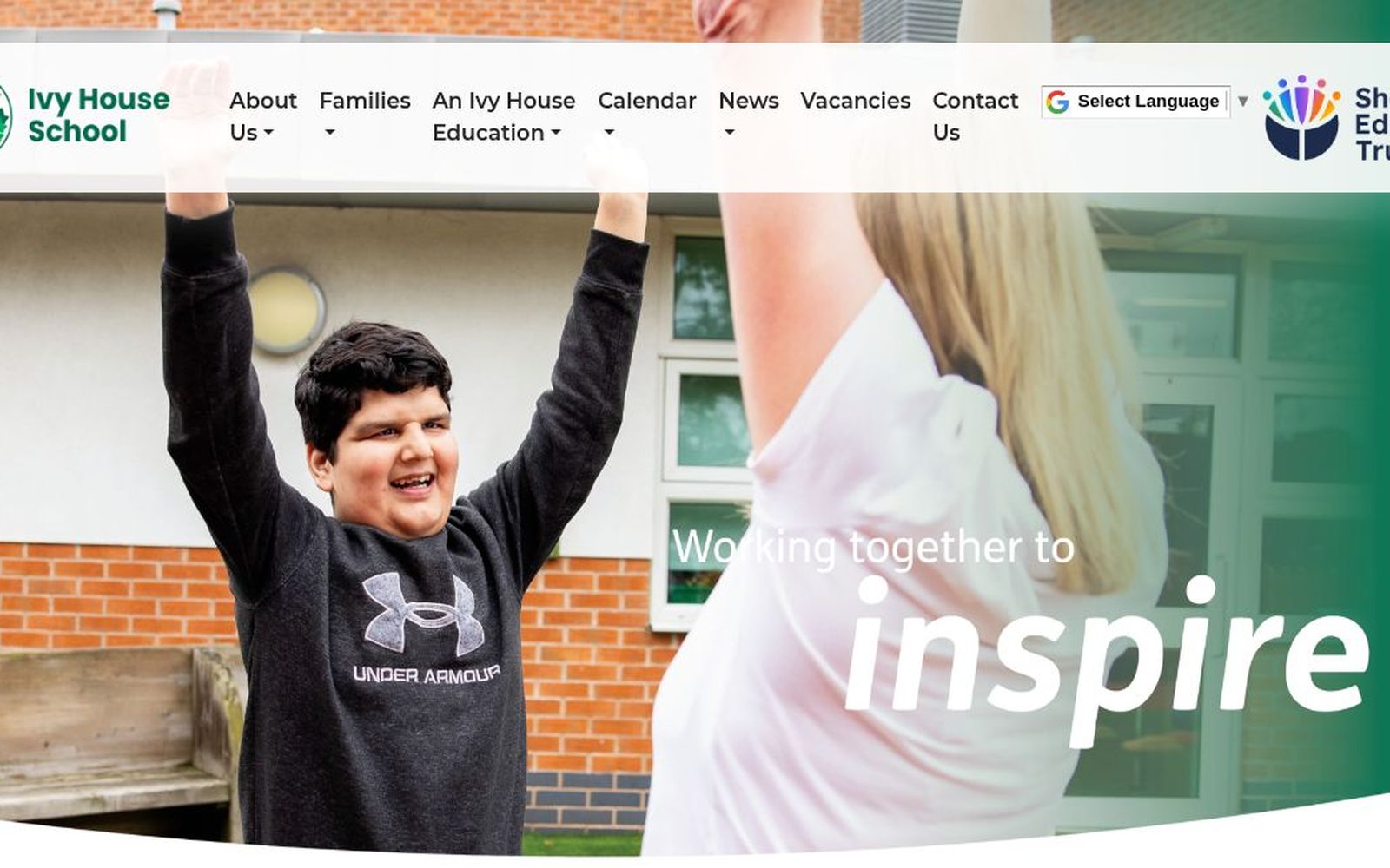 Ivy House School website homepage, designed by Schudio