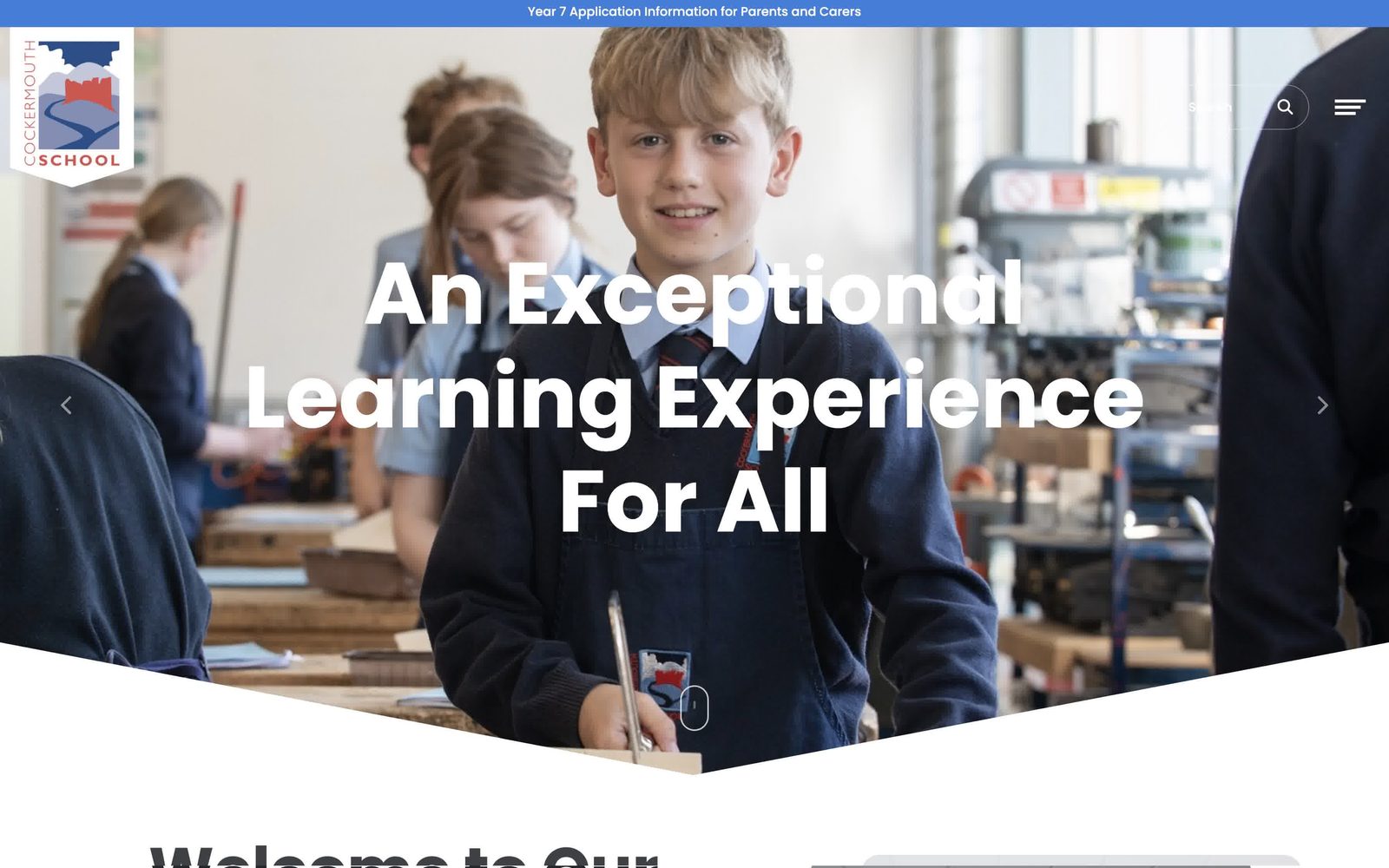 Cockermouth School website homepage